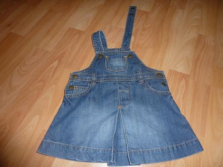 Džínová sukně s laclem, h&m,74