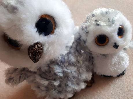 Ty owlette, dvě plyšové sovy, sovičky, 17cm a 10cm,