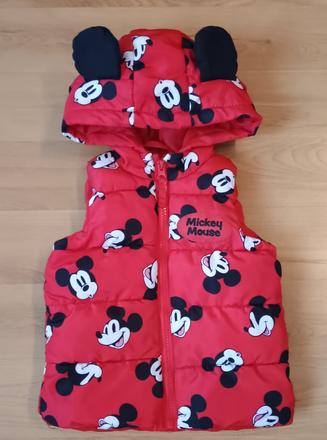 Nádherná podzimní vesta mickey s oušky na kapuci, disney,74