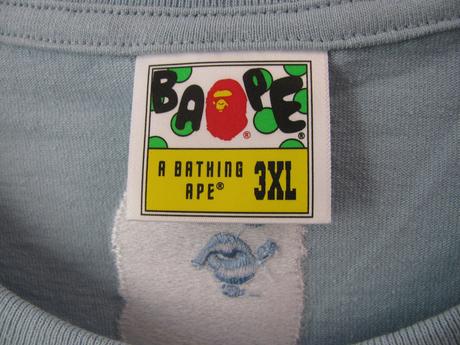 Pánské modré bavlněné tričko a bathing ape, xxxl