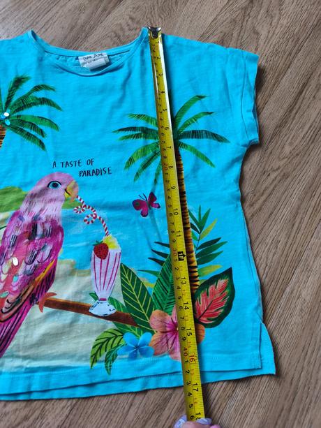 Tyrkysové tričko s paposkem h&m 110-122, h&m,110