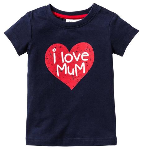 Srdíčkové tričko tmavě modré vel. 92/98, bonprix,92 / 98