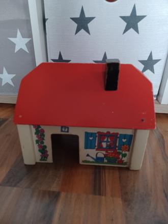 Retro dřevěný domeček pro panenky, 