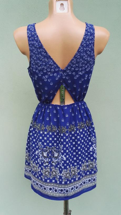 Modré krátké šaty divided - vel.36, h&m,36