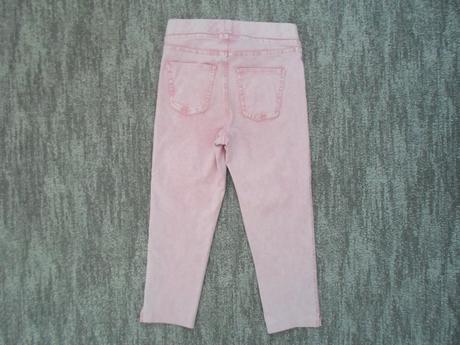 Růžové legíny tregíny džegíny kalhoty skinny 3/4, h&m,158