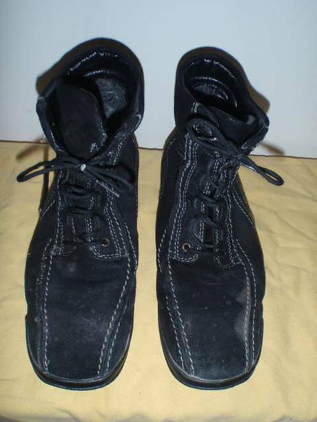 Černé kožené kotníčkové boty, 38