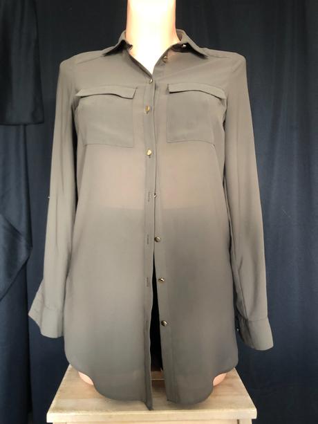 Khaki halenka šifonová, primark,34