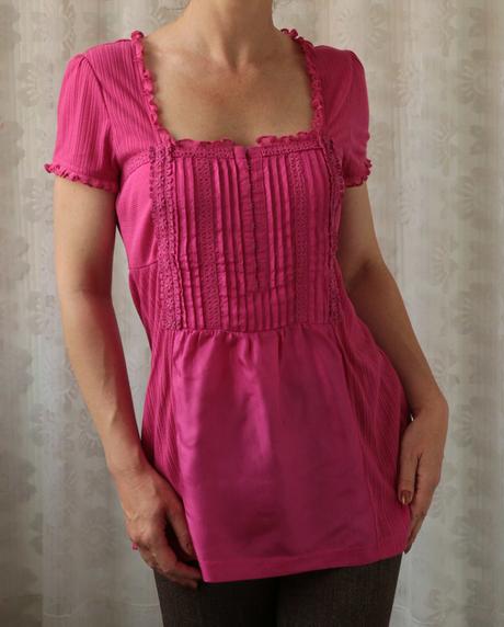 Růžová tričkohalenka s háčky next vel.40, next,l