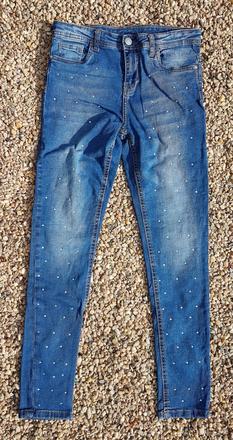 N26	dívčí elegantní rifle s kamínky vel. 152, 152