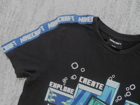 Černé tričko triko krátký rukáv minecraft, 152