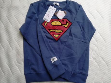 Modrá mikina se znakem superman, mango,128