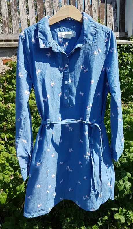 M103	dívčí košilové šaty jednorožci vel. 140, l.o.g.g.,140