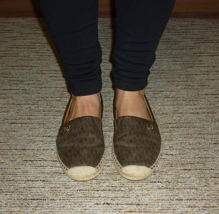 Hnědé dámské logované espadrilky michael kors, michael kors,38