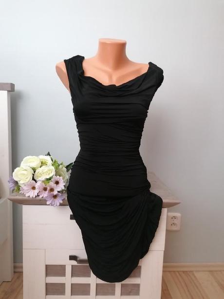 Černé šaty nabirané, h&m,36