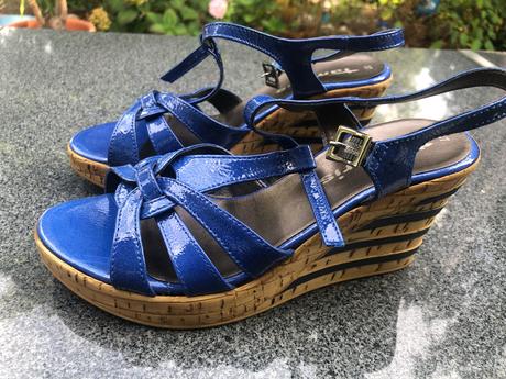 Tamaris modre sandaly na klinu 37, tamaris,37