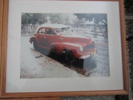 3 x zasklené obrazy retro auta, 