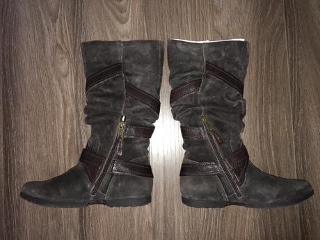 Hnědé vysoké kožené kozačky replay, replay,38