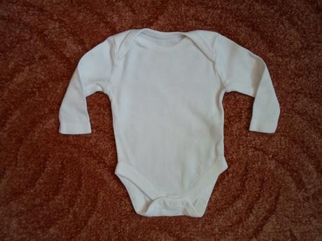 Bílé body dlouhý rukáv, tesco,56