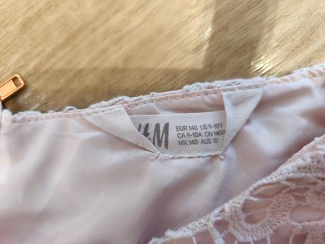 Šaty s krajkou růžové, h&m,140