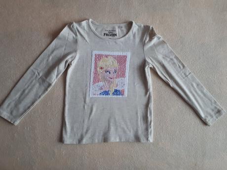 Měnící flitry tričko frozen, elsa - olaf, vel.128, disney,128