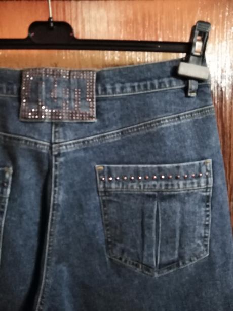 Dámské rifle s kamínky a výšivkou elastické, 40