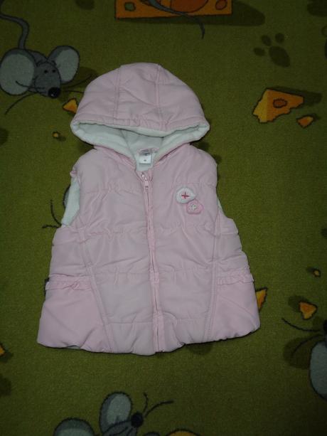 Růžová vesta s kapucí, baby club,86
