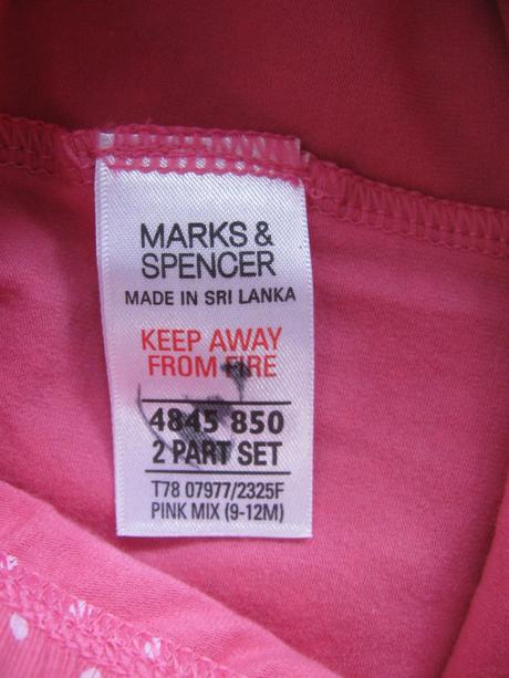 Růžové legínové tepláčky s puntíkem v.9-12 měs., marks & spencer,74