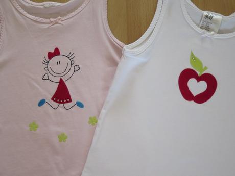 2x  ručně malovaná tílka h&m, h&m,98