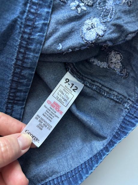 Ob/ šaty džínové - v. 9/12 měs., george,80