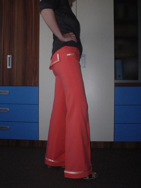 Kalhoty vel.38 meruňkové, m