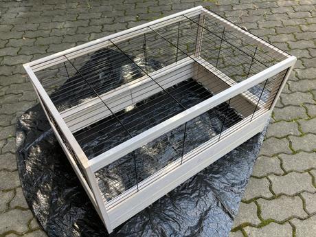 Dřevěná klec pro hlodavce s příslušenstvím,