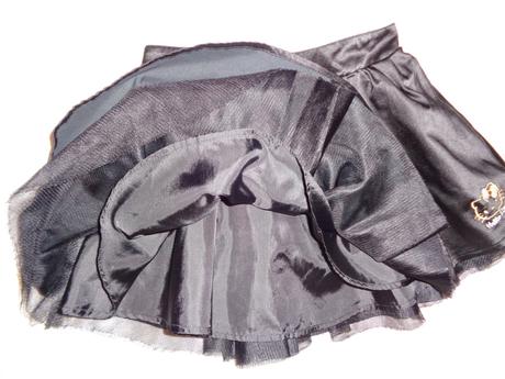 Luxusní černá hodně nabíraná lesklá sukýnka kitty, h&m,122