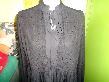 Černé splývavé elegantní šaty, orsay,42