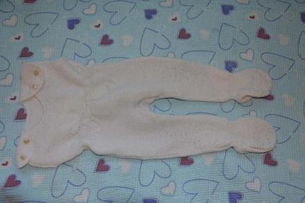 Bílé pletené dupačky na lezení, 74