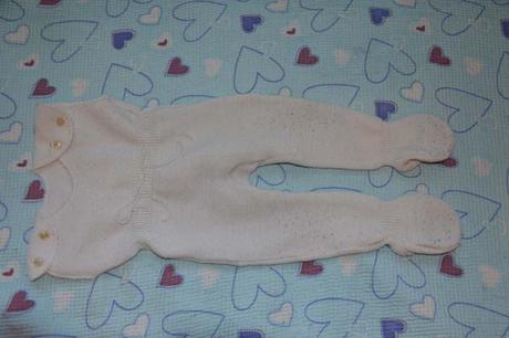 Bílé pletené dupačky na lezení, 74