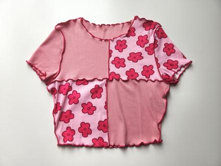 Patchwork crop triko s krátkým rukávem vel. s - 36, s