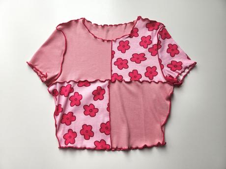 Patchwork crop triko s krátkým rukávem vel. s - 36, s