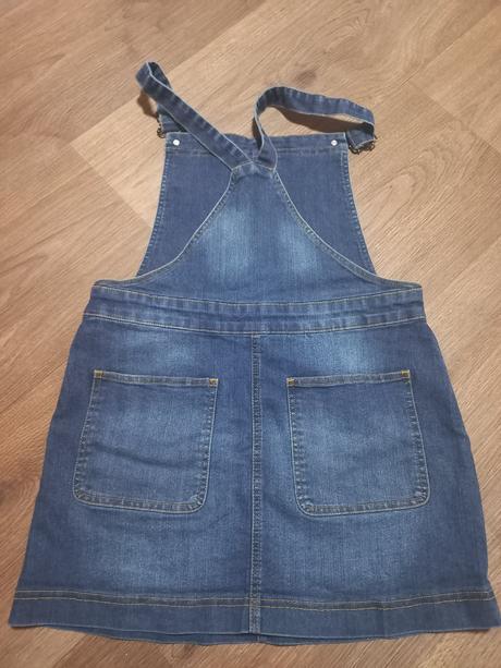 Riflové sukně s laclem, bonprix,164