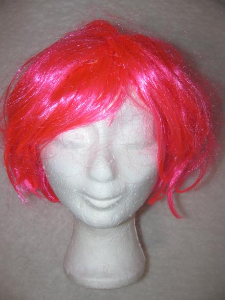Kostým - paruka, mikádo, neonově růžová,