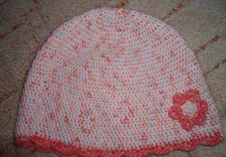 Růžové háčkované šaty šatičky tunika čepička, 92