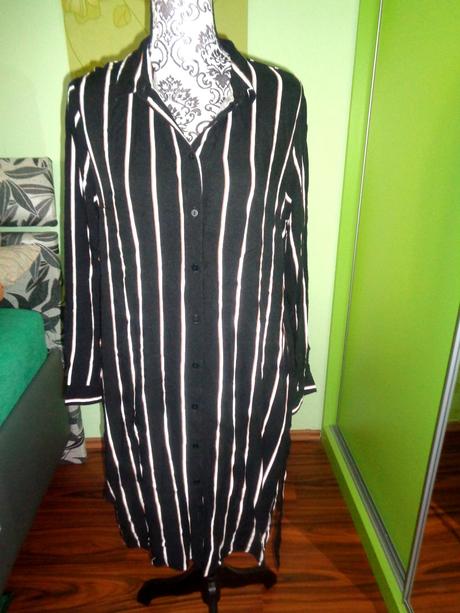 Pruhované propínací šaty, house,l