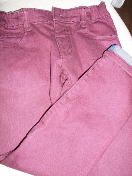 Džínsy vínovej farby m&s - nenosené, marks & spencer,116