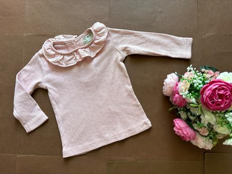 Triko růžové s volánky - v. 3/6 měs, next,68