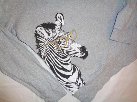 Krásná bavlněná mikina se zebrou, 158