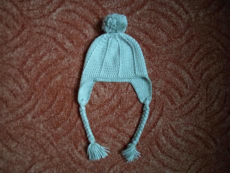 Šedá zimní čepice čepička ušanka háčkovaná, 110