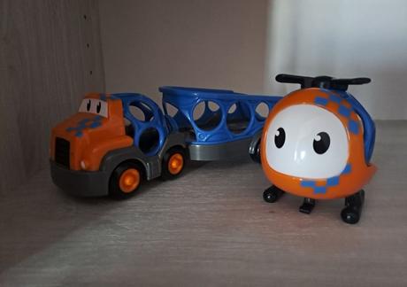 Oball hračka autíčko nákladní s helikoptérou, 