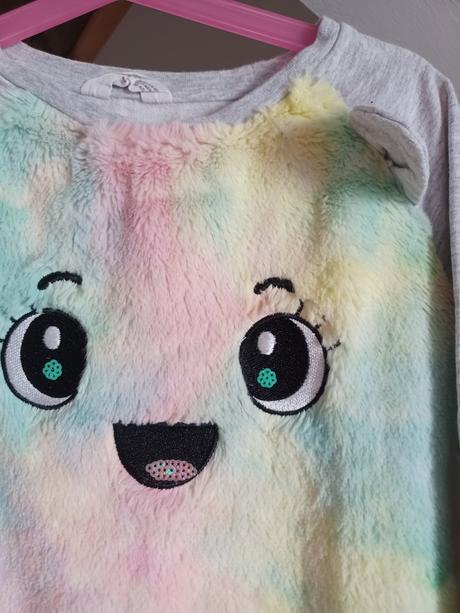 Chlupatá mikina s příšerkou h&m 134/140, h&m,140