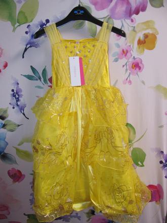 Kostým-krásné žluté volánkové šaty princezna bella,