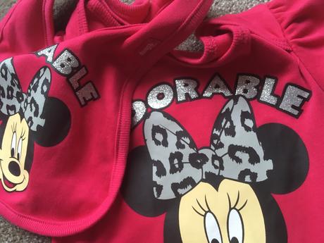 Komplet minnie-body, kalhoty, bryndak, disney,74