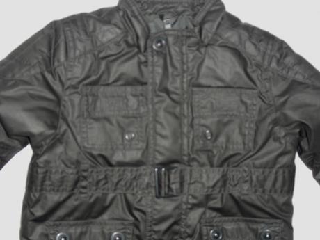 Luxusní černá přechodová bunda s páskem, 80